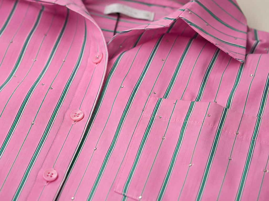 Glitter blouse roze/groen