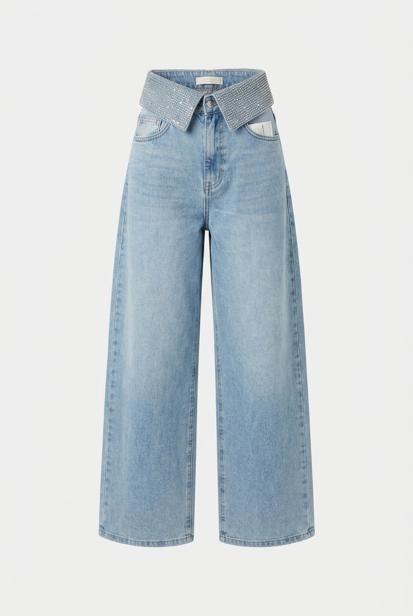 Glitter Fold Balloon Jeans