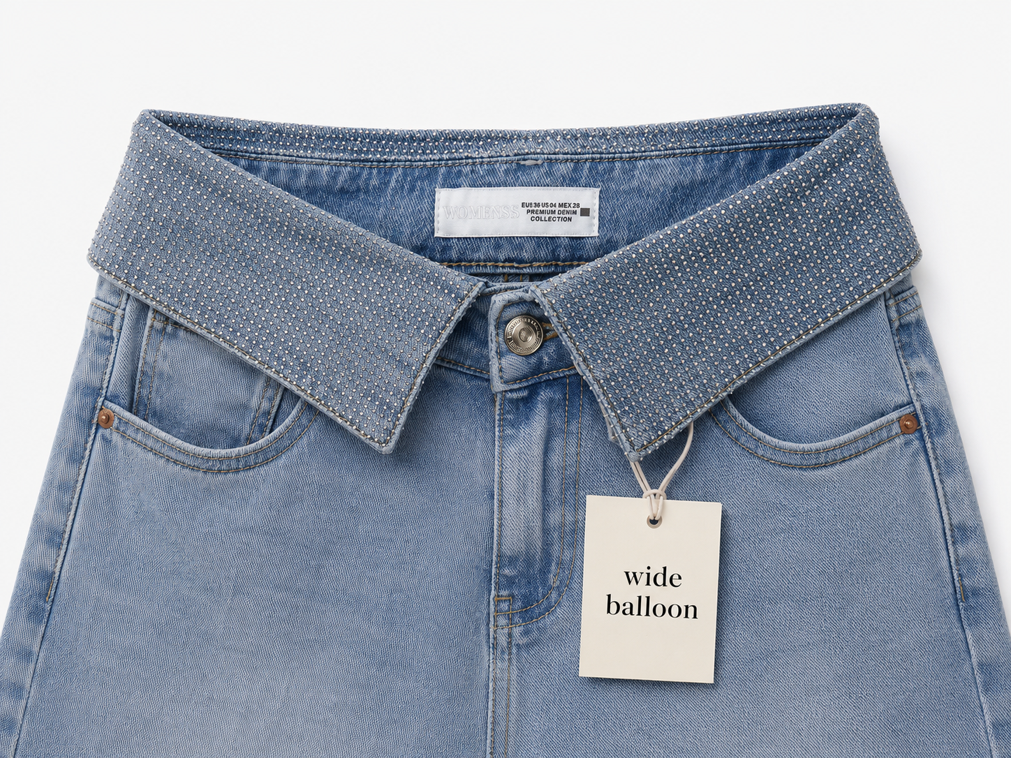 Glitter Fold Balloon Jeans